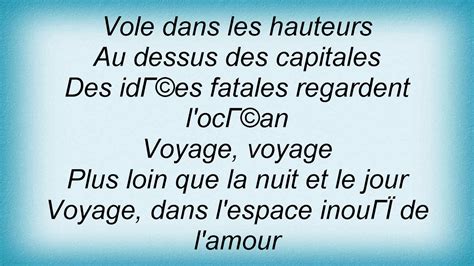 voyage voyage paroles|voyage vol lyrics.